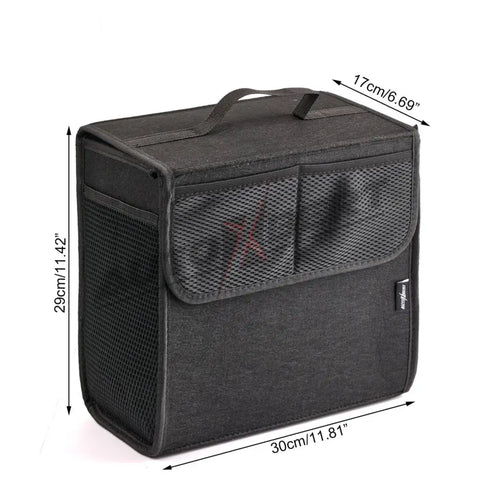 Car Trunk Organizer Felt Boot Organiser Storage Bag Box Portable Handbag Cargo Tool Holder Mesh Net Pocket Collapsible Universal