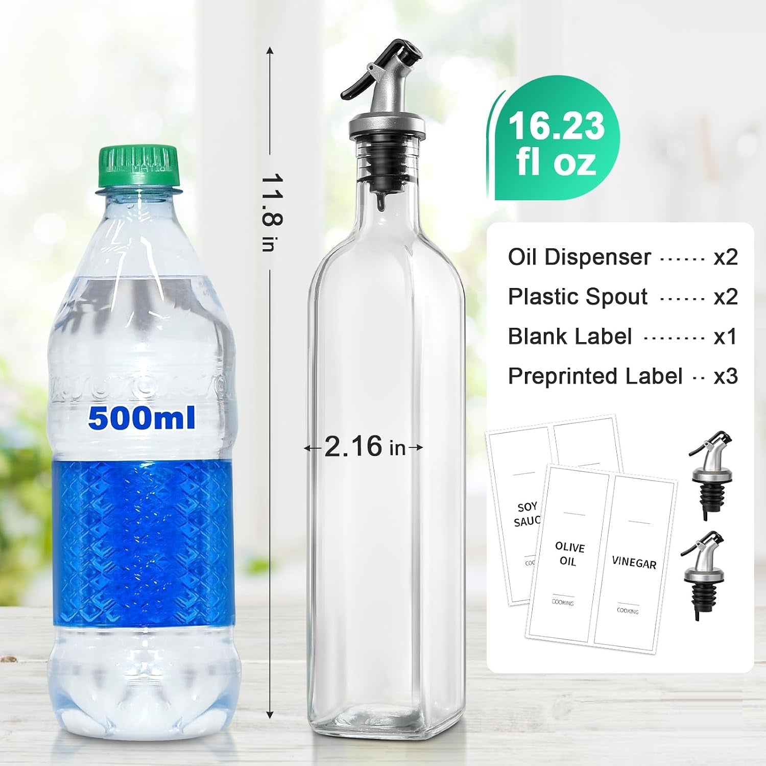 Glass Oil Dispenser (2-pack)